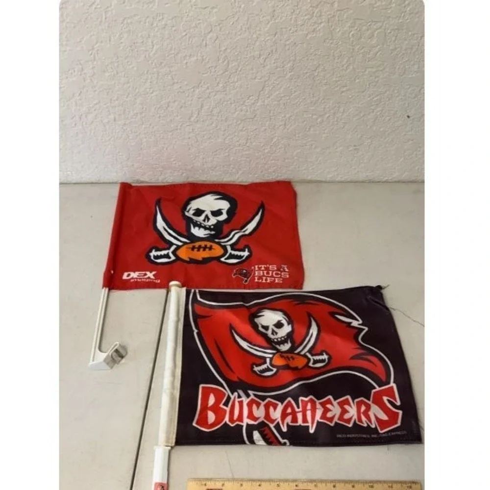 Lot of Buccaneers Flags Helmut Sign and Blanket